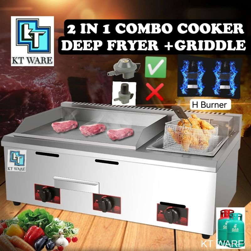 KT WARE GAS Griddle WITH DEEP FRYER COMBO STOVE FOOD TRUCK GAS STOVE ...