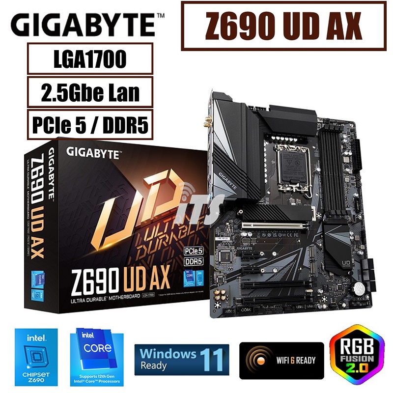Gigabyte Z690 UD AX DDR5 LGA1700 Mainboard - 12th Gen & Windows 11 ...