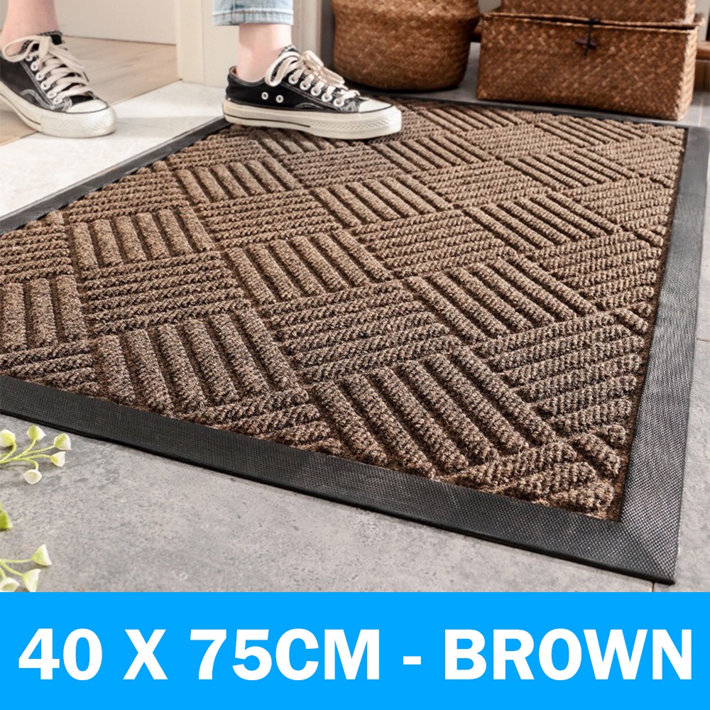 AKIRO EXTRA THICK Floor Mat Front Door Heavy Duty Anti-Slip Carpet Dirt ...