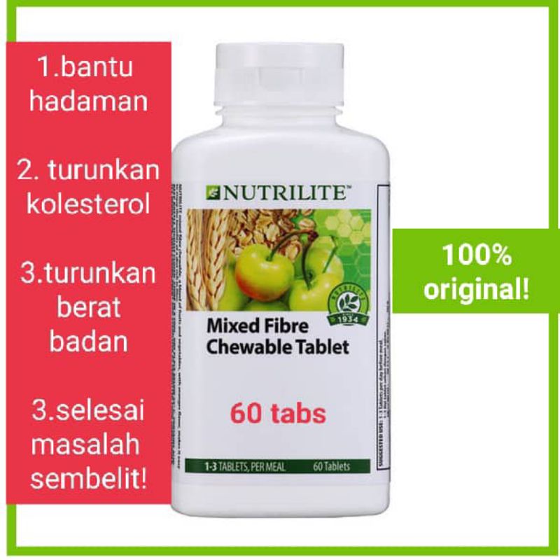 AMway Nutrilite Mixed Fibre Chewable Tablet 60tab | Shopee Malaysia