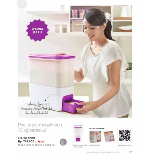 Tupperware Rice storage container / Rice smart tupperware 10 kg ...