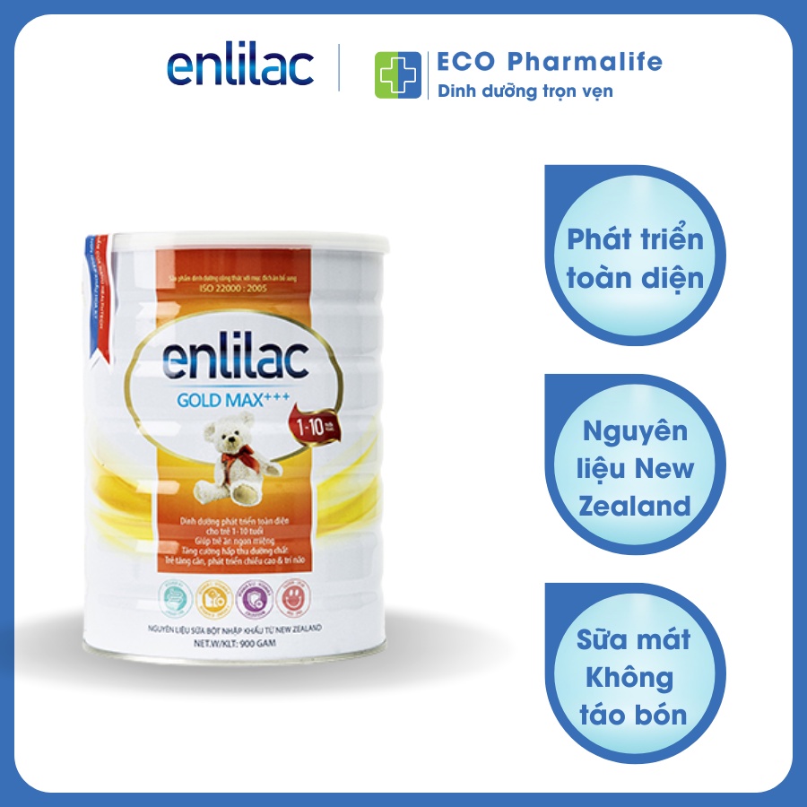 Enlilac Gold Max powdered milk + Box 400g 900g Help your baby eat well, enhance nutrient