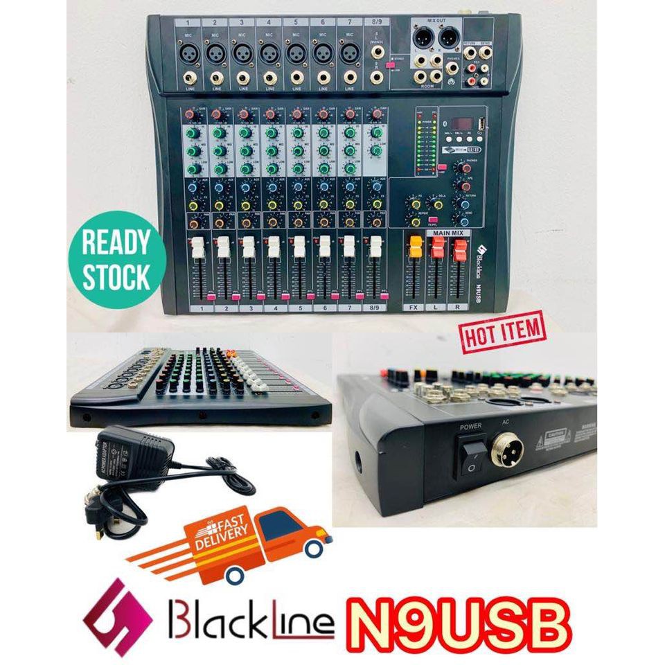 blackline n9usb 9channel compact mixer | Shopee Malaysia