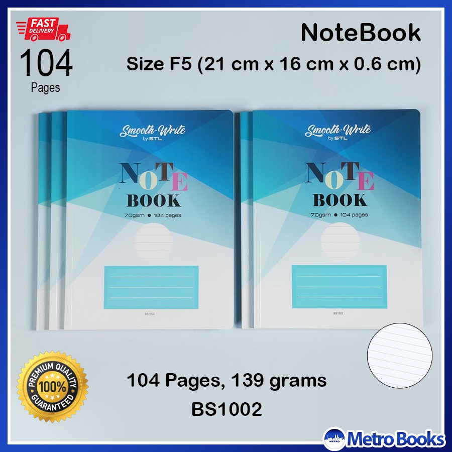 Exercise Book A5/F5 Notebook Size F5 104 Pages (21 cm x 16 cm) [Per Set ...