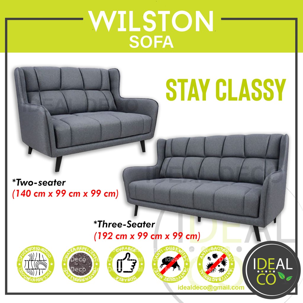 Solid Wood Wilson Sofa Water Repellent Fabric Sofas 2 Seater / 3 Seater