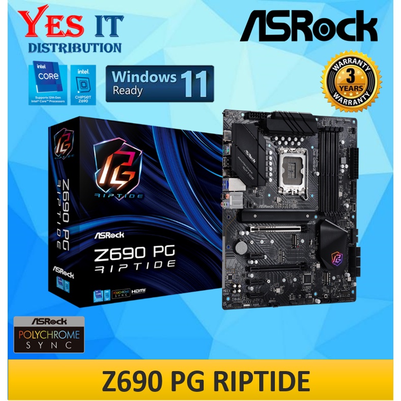 ASROCK Z690 PG RIPTIDE ATX LGA1700 MOTHERBOARD ONLY | Shopee Malaysia