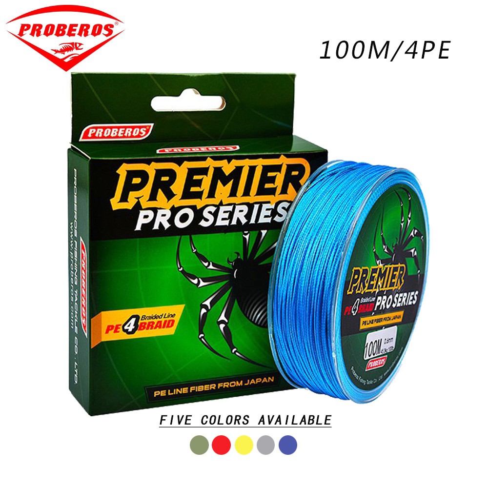 PROBEROS Braided Fishing Line 100m x4 PE Stands Fish Rope Lines