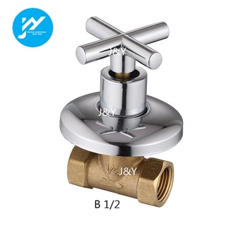 Concealed Shower Tap Chrome Brass Stopcock Valve Wall Mounted Shower ...