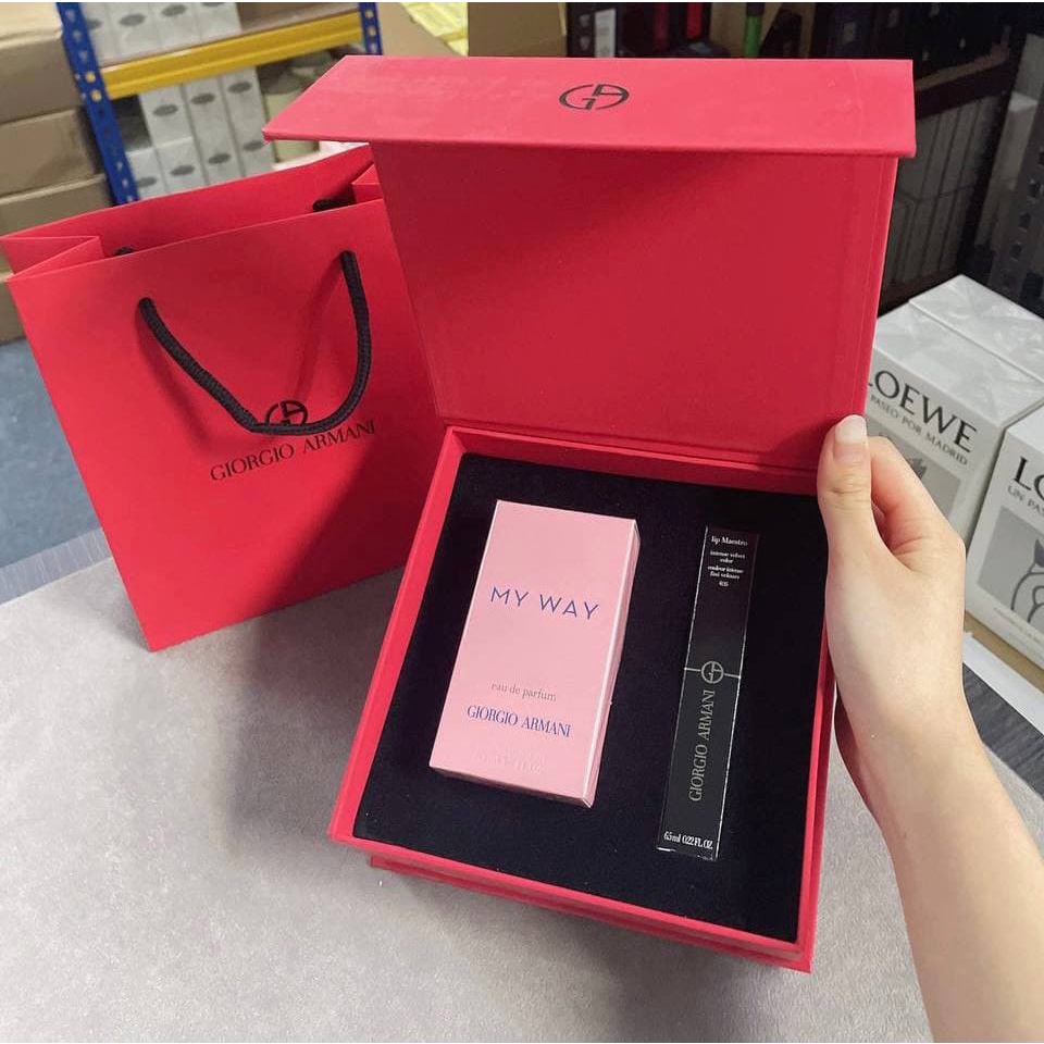 GIORGIO ARMANI RED BOX MY WAY 405 SET WITH PAPER BAG Shopee