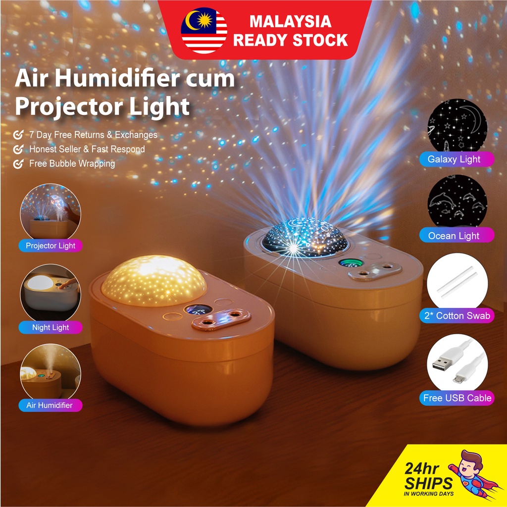 Air Humidifier 1000ml with Starry Projector Light Air Purifier Diffuser ...