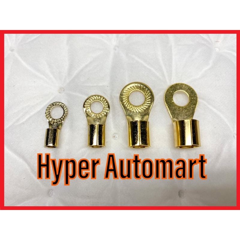 Car Audio 24K Gold Plated Power Cable O Ring Battery Connector Terminal