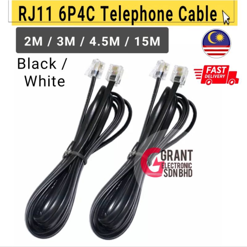 Cavo ADSL Telefono 15 Metri RJ11 Nero Con Giuntura Femmina-Femmina Inclusa - DigiCentury - Foto 4