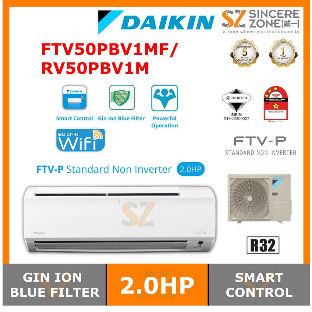 Daikin Ftv50pb Rv50pb R32 2 0hp Wifi Air Conditioner Gin Ion Filter