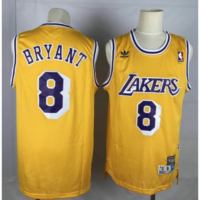 New NBA LA Lakers Kobe Bryant 8 Yellow Retro Jersey ready stock