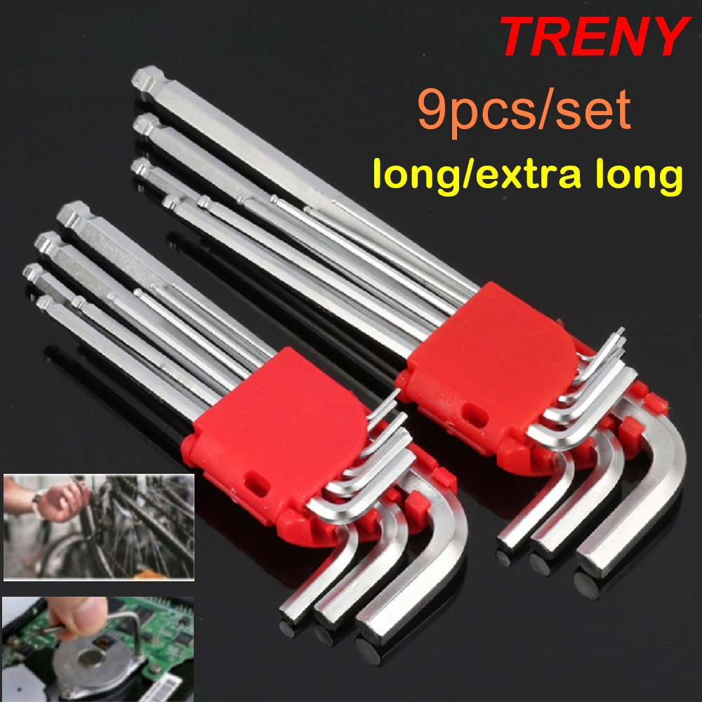 TRENY 🔥EXTRA LONG🔥9pcs High Quality Allen Key Set Elenkey Tool Set