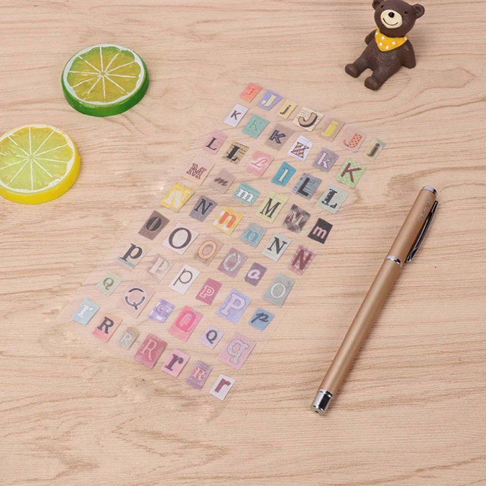 JENNIFERDZ English Alphabet Number Diary Sticker Retro Photo album Cute ...