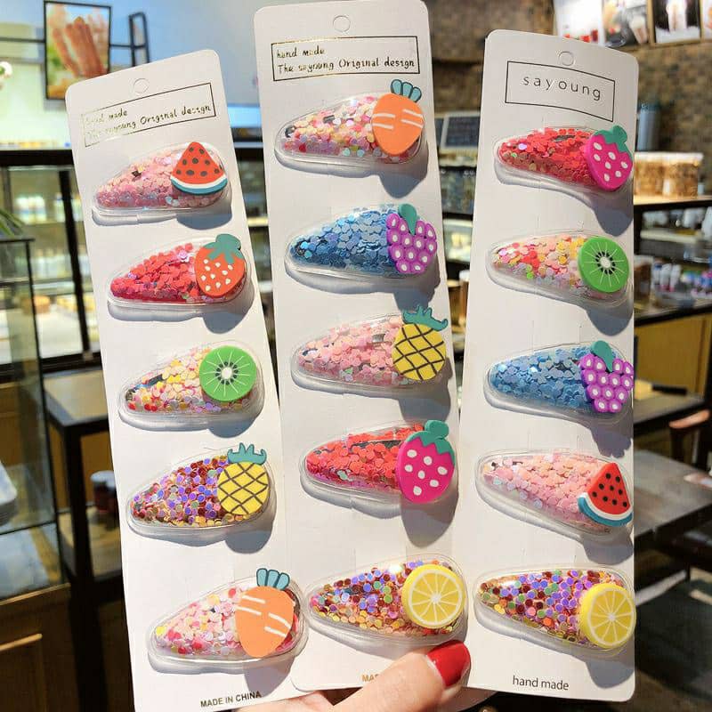 Babyhug Fruit & Rainbow Shaped Snap Clips - Pink main image 0