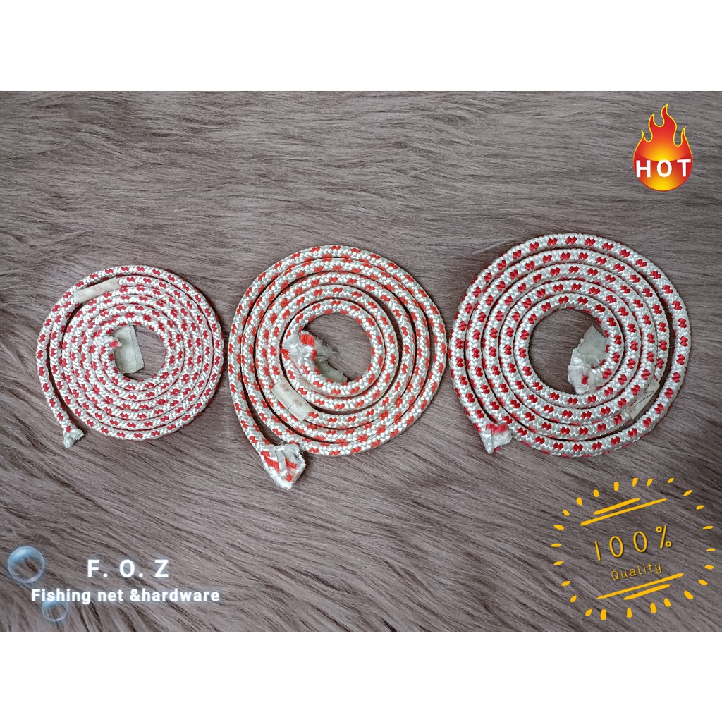 Price Per Ft / Kaki ] 4mm / 5mm / 6mm Braided Rope / Nylon rope, Tali  Nylon, White Red Colour, Tali Benang