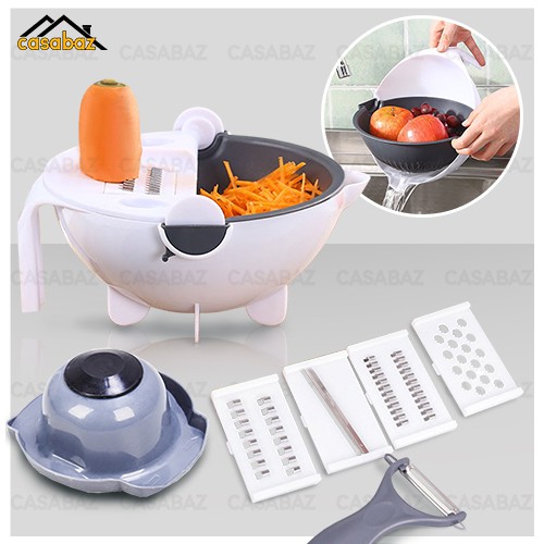 9-in-1 Multi-functional Rotate Vegetable Cutter Manual Slicer