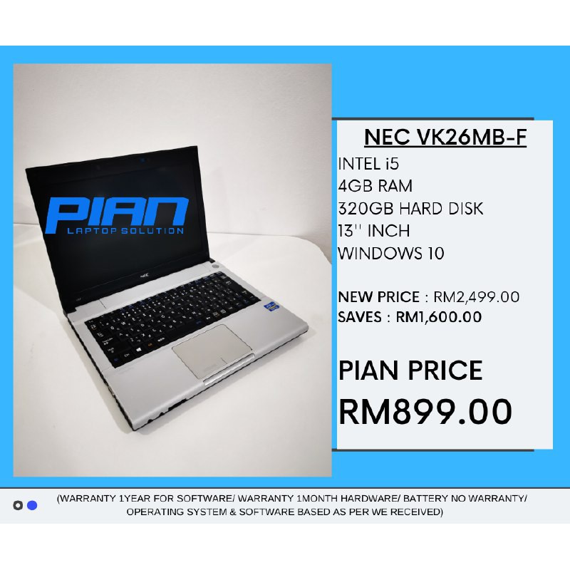 LAPTOP NEC VK26MB-F RECOND | Shopee Malaysia