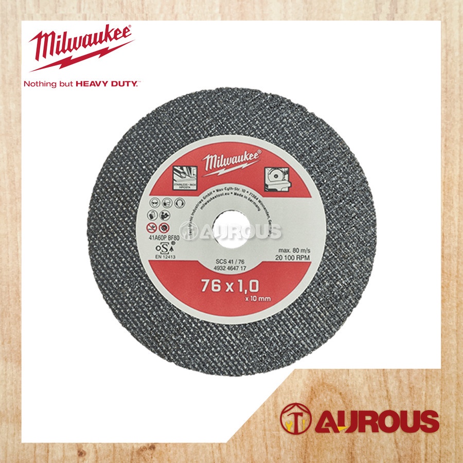 MILWAUKEE 3 INCH INOX METAL CUT OFF WHEEL FIBRE CUTTING DISC 76MM X 10MM (4932464717) 5PCS