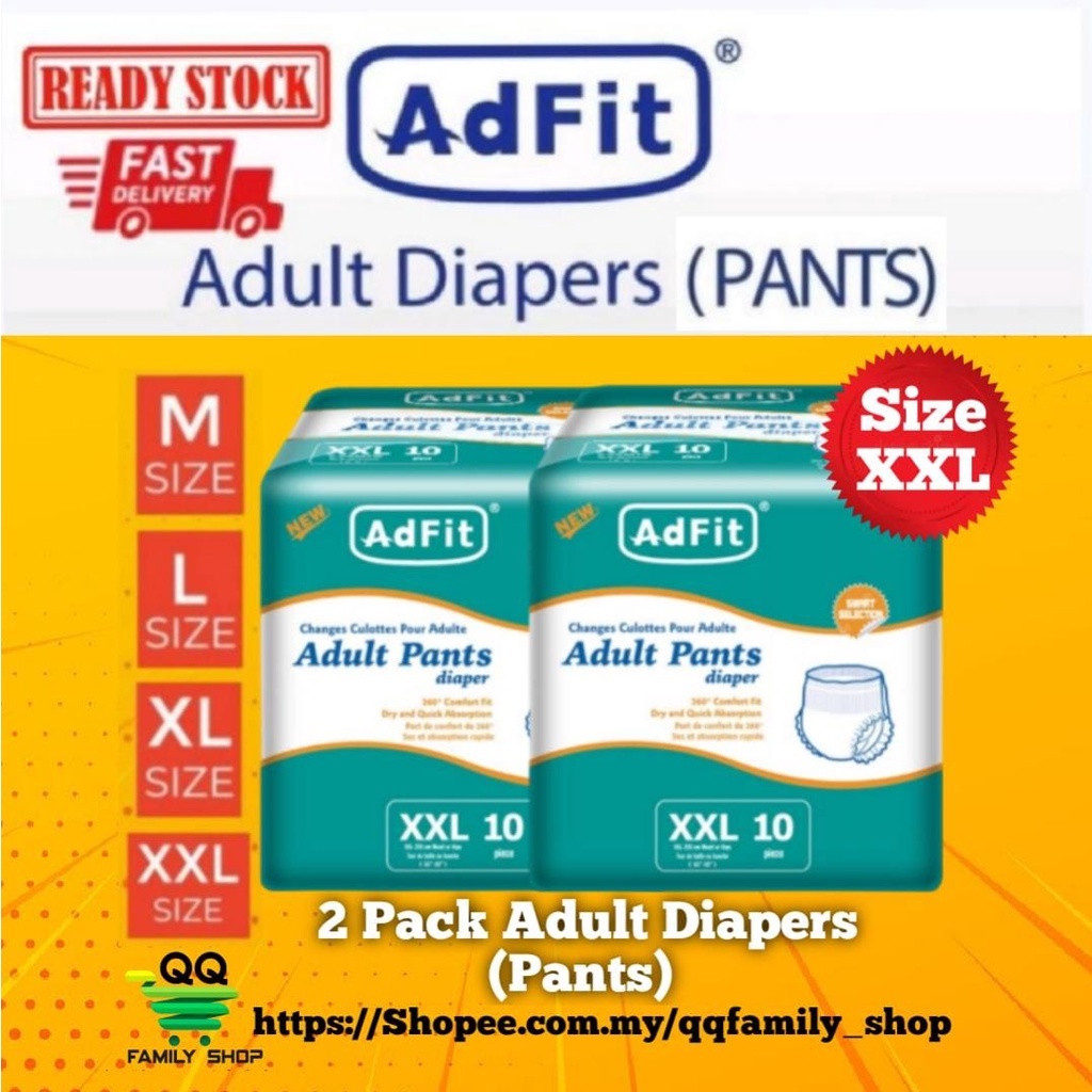 Adfit 2 Packs Combo Adult PANTS Diaper (M/L/XL/XXL) Shopee Malaysia