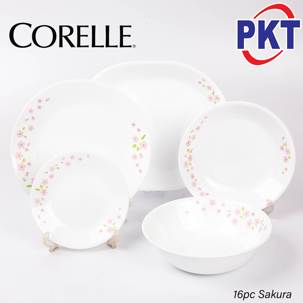 Corelle Classic 16pc Dinnerware Set [Sakura] Shopee Malaysia