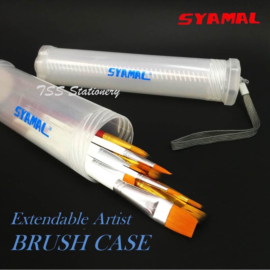 SYAMAL Extendable Plastic Brush Case Clear Paint Brush Holder Long