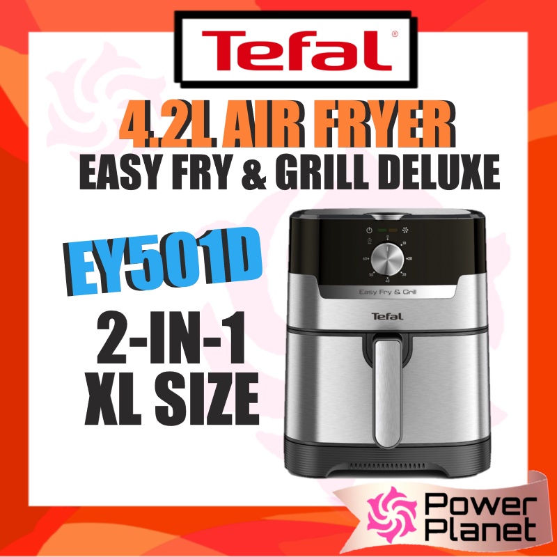 Tefal 2-in-1 Air Fryer Easy Fry &amp; Grill Deluxe 4.2L ( XL size ) EY501D Knob / EY505D Digital
