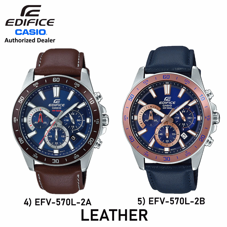 Marco 2 Years Warranty Casio Edifice EFV 570 Series Men s Chronograph Fashion Sporty Watch Shopee Malaysia
