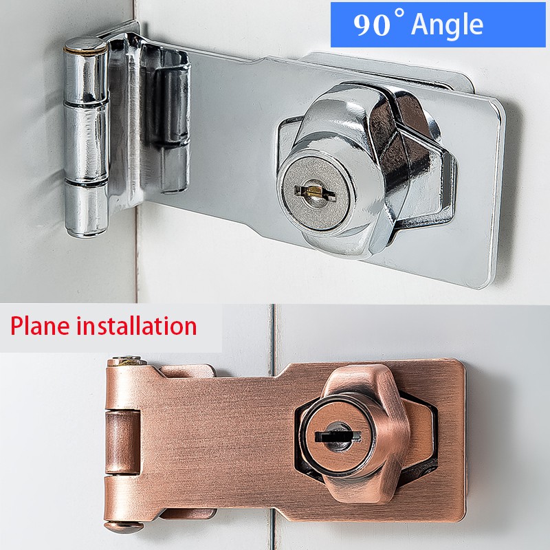 90 Degree Hasp Latches Universal Door Latch Gate Latch Security Sliding Door Lock Home Safety