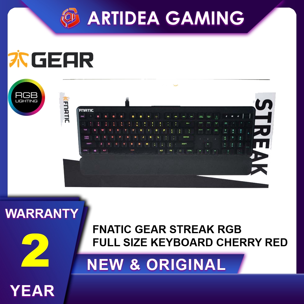 ^ FNATIC GEAR STREAK RGB FULL SIZE KEYBOARD CHERRY RED - FNC-STREAK-RED ...