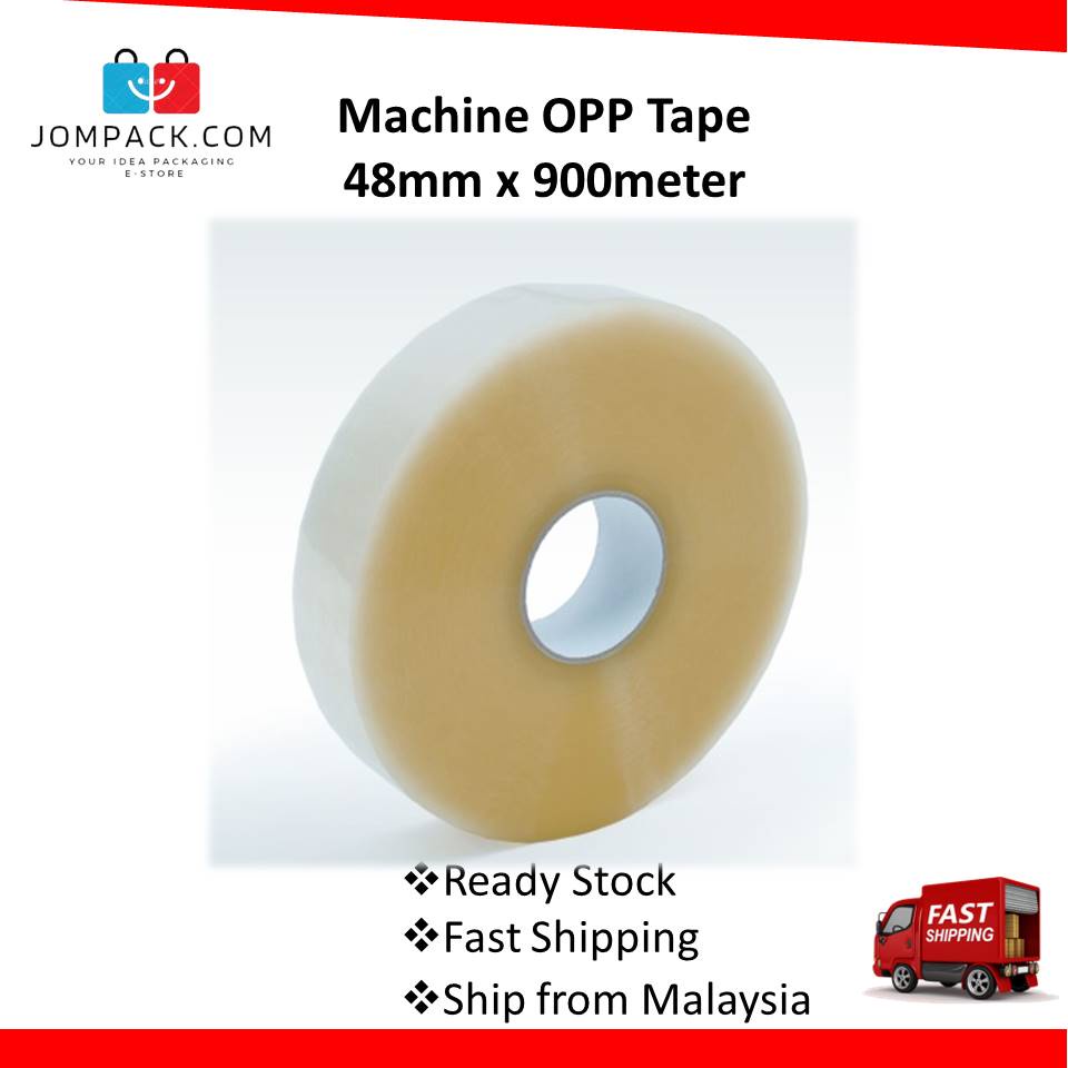 Machine Tape Opp Tape 48mm x LENGTH 900meter Auto Packing Tape | Shopee ...