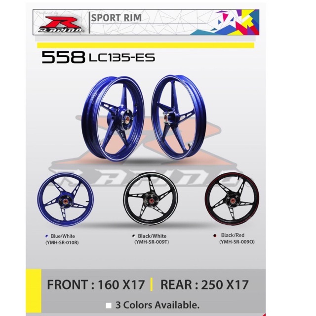 Rapido 558 sport rim LC135 NEW ES | Shopee Malaysia