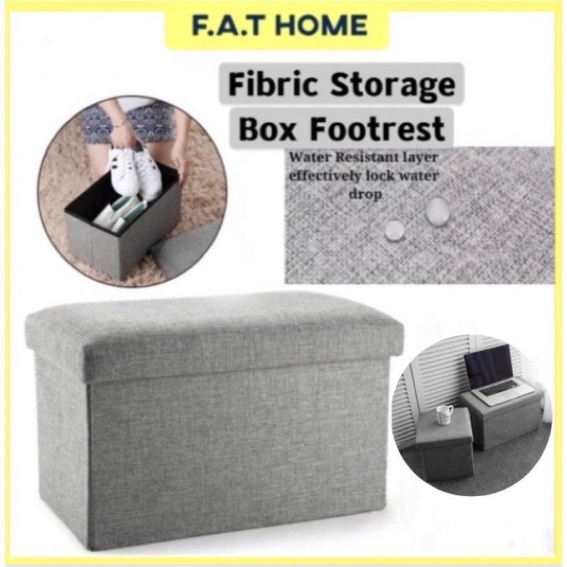 BeautyLand Storage Stool Ottoman Fabric Foldable Storage Box Sofa ...