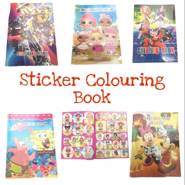 Kids Activity Sticker Colouring books Buku Mewarna | Shopee Malaysia