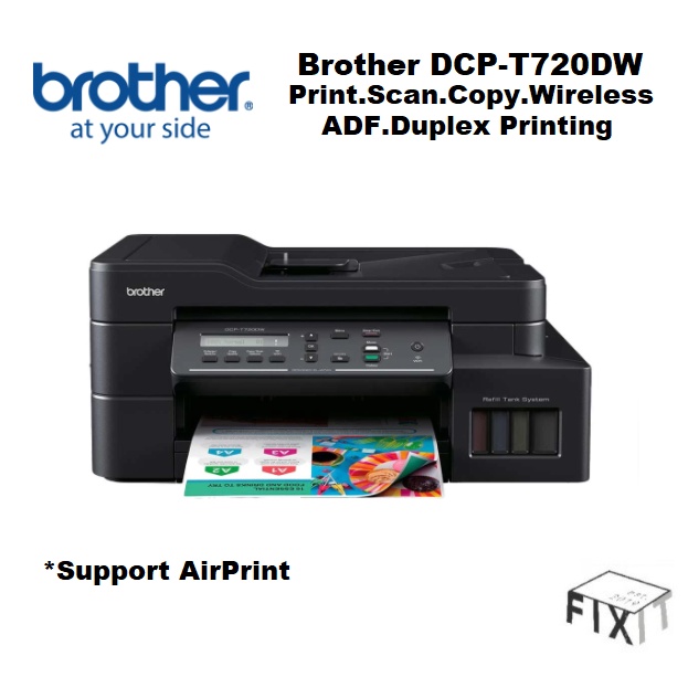 BROTHER DCP-T720DW WIRELESS AIO DUPLEX PRINT INKTANK PRINTER | Shopee ...