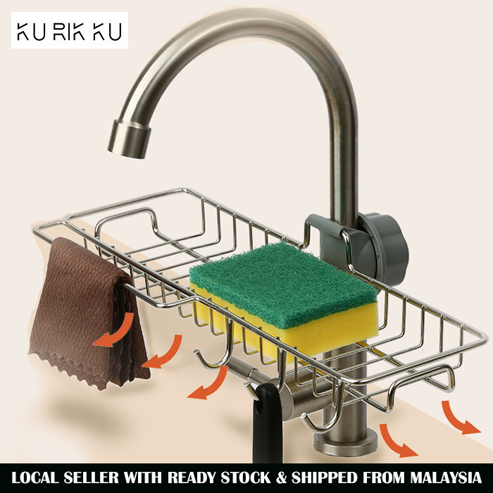 MXY Sponge Holder For Sink - Adjustable Faucet Side Caddy For Kitchen And Bathroom - View #12