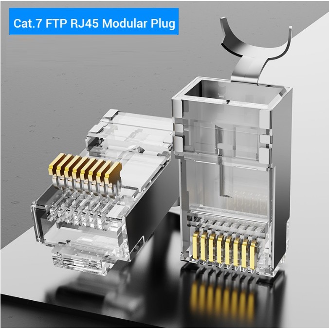 2 pc Vention RJ45 CAT7 Network Ethernet LAN Cable Connector FTP 8P8C ...