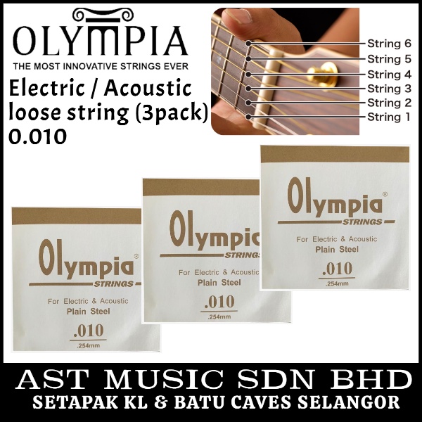 Olympia Loose String for Guitars 0.010 3 pack Shopee Malaysia