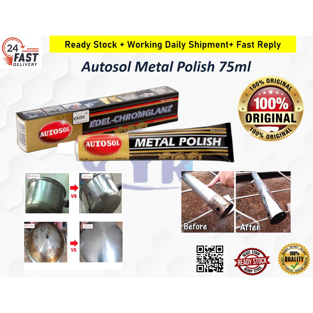 !100 Original! Autosol Metal Polish Rush Remover Chrome Cleaner for