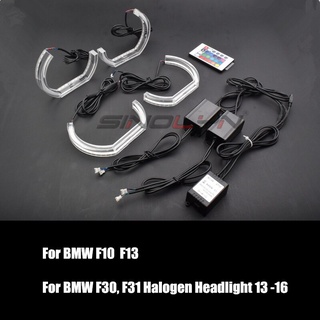 LED Angel Eyes RGB For BMW F10 E90 E87 E93 E60 E91 F30 E92 E82 Headlights  DTM Style Mulit-Color Halo Ring Bluetooth-compatible