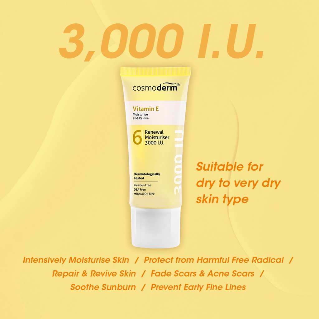 Cosmoderm Vitamin E 3,000 I.U. Renewal Moisturiser 50ml | Shopee Malaysia