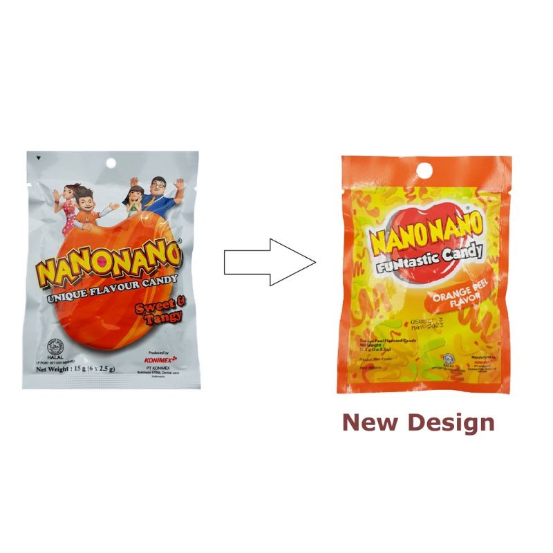 [TKM] Nano Nano Funtastic Candy (Orange Peel Flavor) 12.5g (5's x 2.5g ...