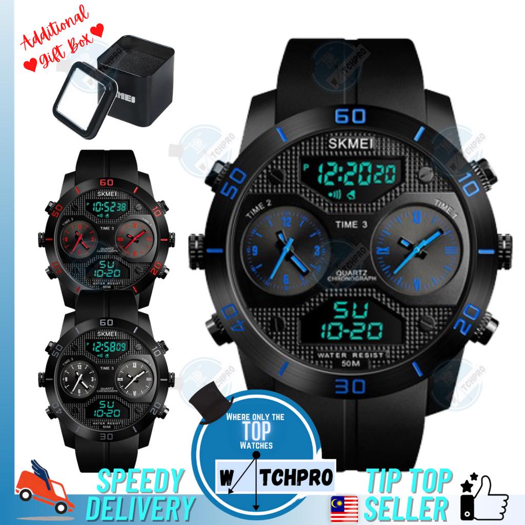 SKMEI 1355 Men Multi Time Hybrid Outdoor Sport Watch 1355 Jam Tangan Sukan Lelaki jamtangan Shopee Malaysia