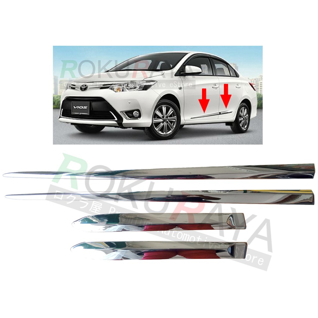 Toyota Vios Third Generation (2013 2018) Chrome Side Door Molding