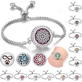 Women's Adjustable Perfume Essential Oil Diffuser Locket Bracelet