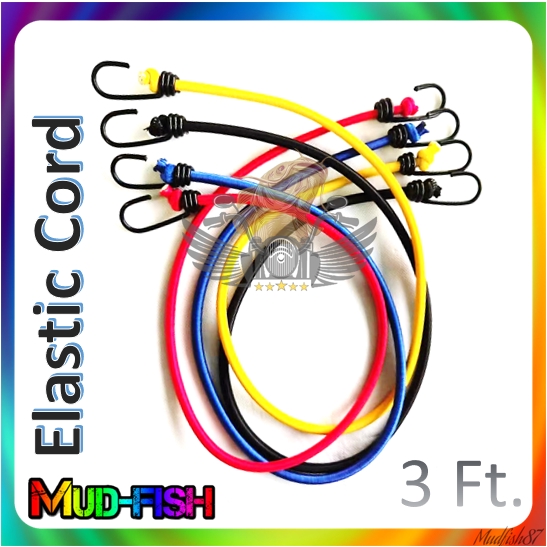 TALI CANGKUR GETAH 1, 3, 5 FEET Bungee Cord Elastic Stretch Rope / Tie  with Hooks for Luggage Strap, Car & Bike