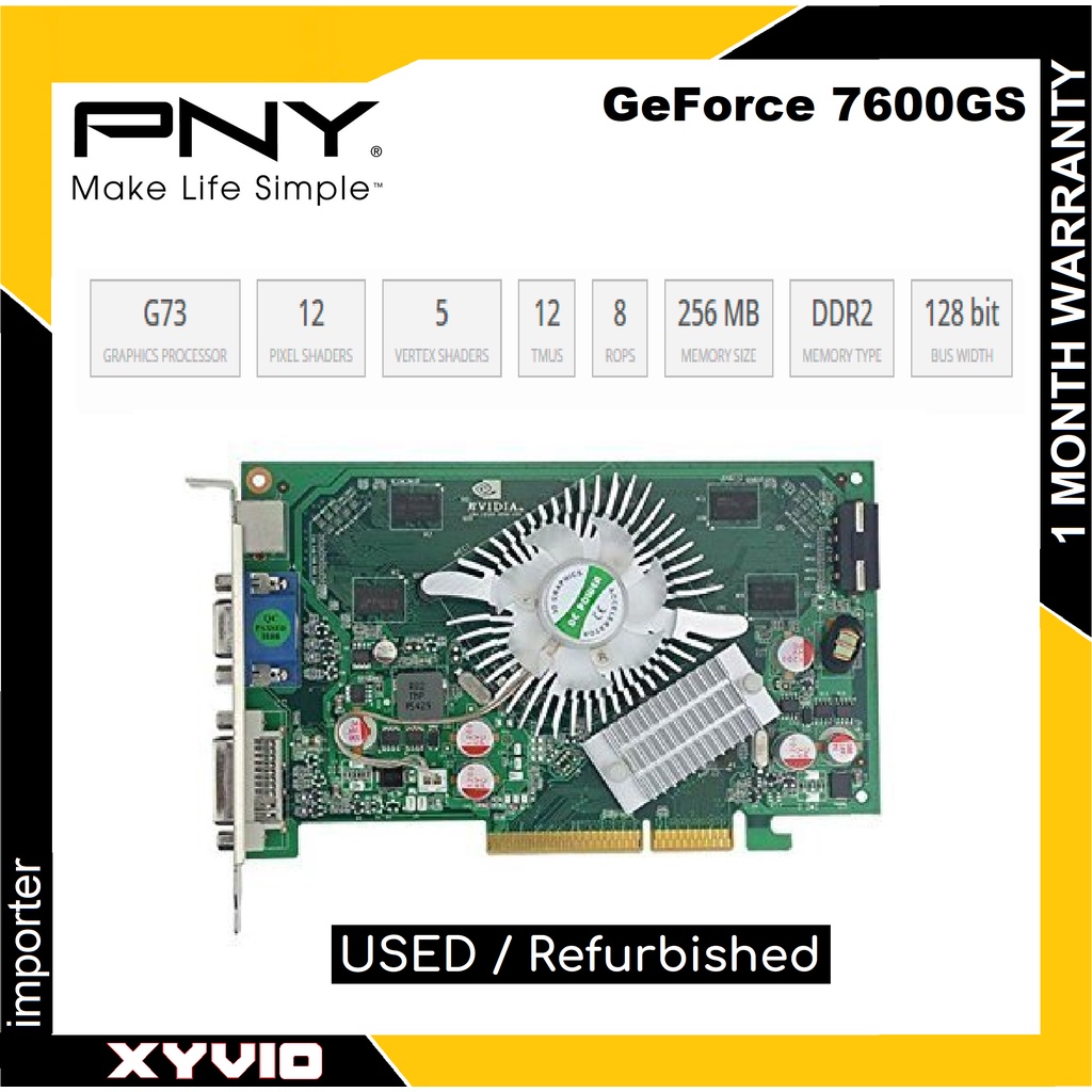 PNY Verto GeForce 7600 GS 256 MB DDR2 PCI-E is a Graphics card | Shopee ...