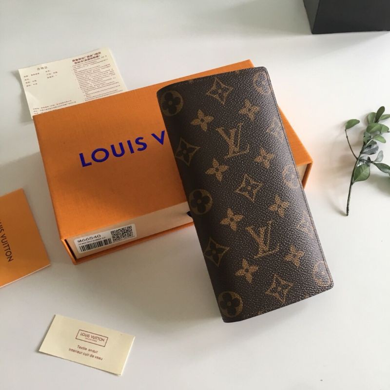 NEW LOUIS VXX BRAZZA WALLET MONOGRAM CANVAS M66540 MEN'S LONG WALLET 16  CARD SLOT WALLET FOLD OVER WALLET